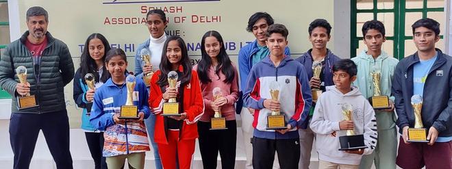 Winners of the Northern India squash championship at the Delhi Gymkhana Club on Friday